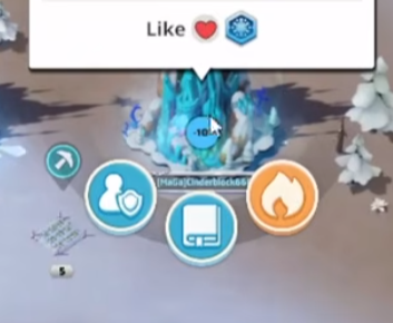 Like / Heat ally action UI
